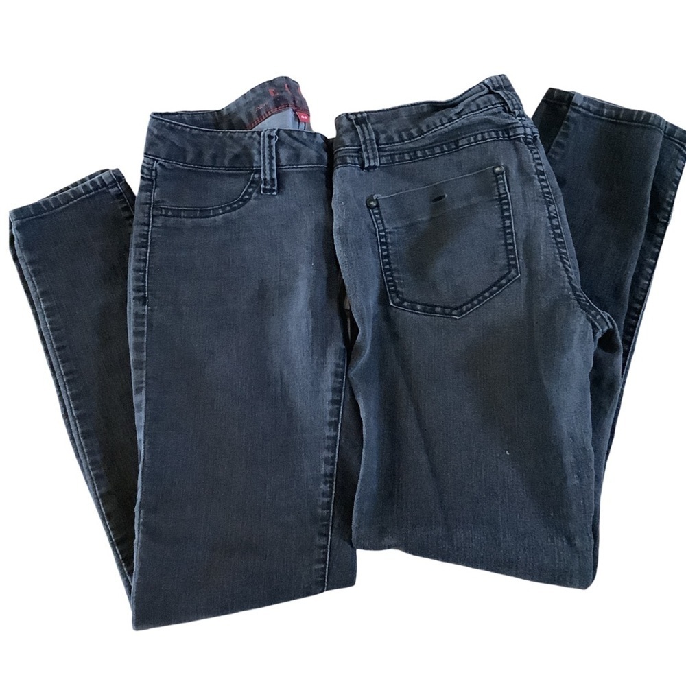 Elle Size 4 Black Washed Denim Skinny Jeans, Preloved